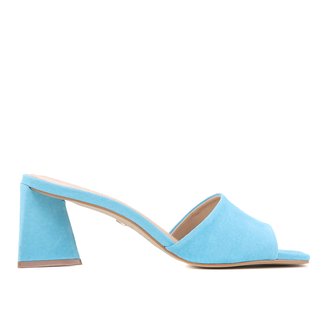 Open Mule Couro Carrano Triangle Suede