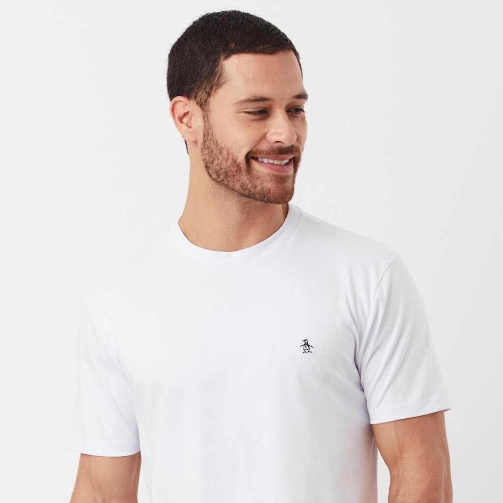 Original Penguin Camiseta Interloque Patch Branca Original Penguin