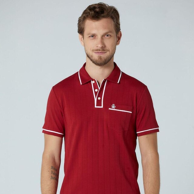 Original Penguin Polo Interloque Ponto Vermelha Original Penguin