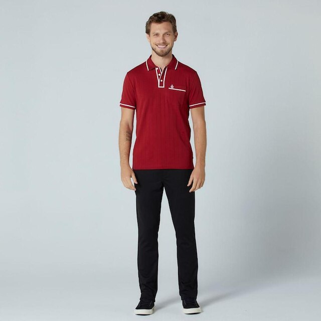 Original Penguin Polo Interloque Ponto Vermelha Original Penguin