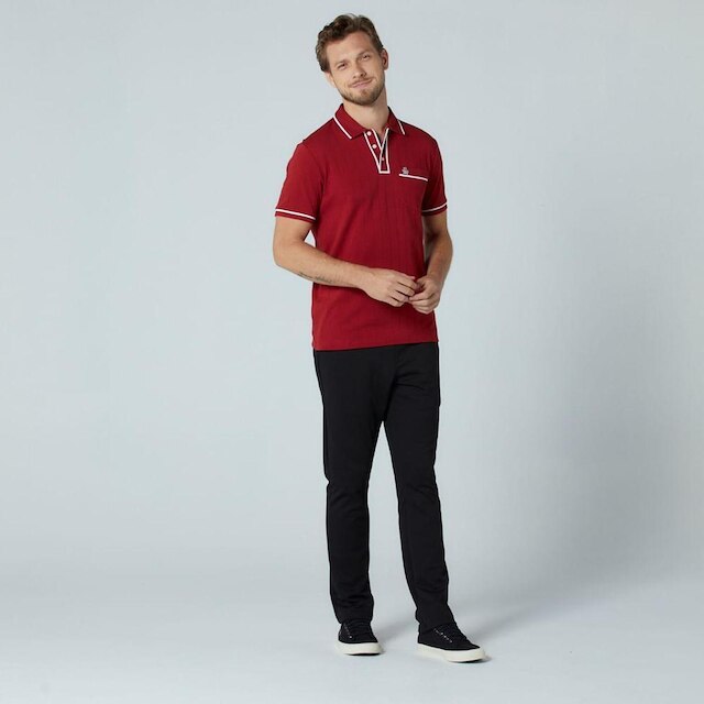 Original Penguin Polo Interloque Ponto Vermelha Original Penguin