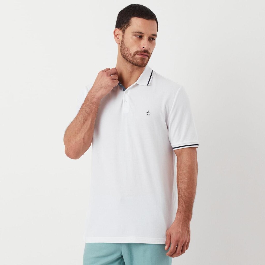 Original Penguin Polo Piquet Flamê Branca Original Penguin
