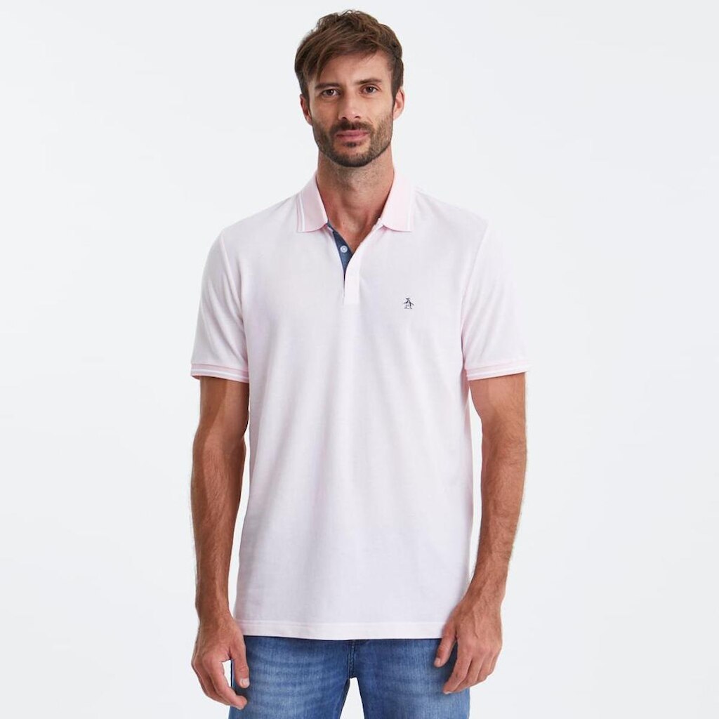 Original Penguin Polo Piquet Flamê Rosa Original Penguin