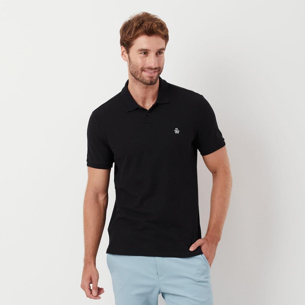 Original Penguin Polo Piquet Lisa Preta Original Penguin