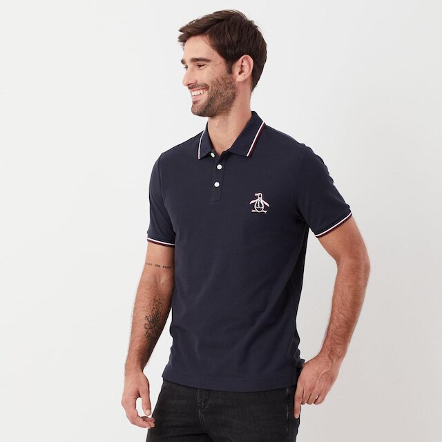 Original Penguin Polo Piquet Mega Patch Marinho Original Penguin