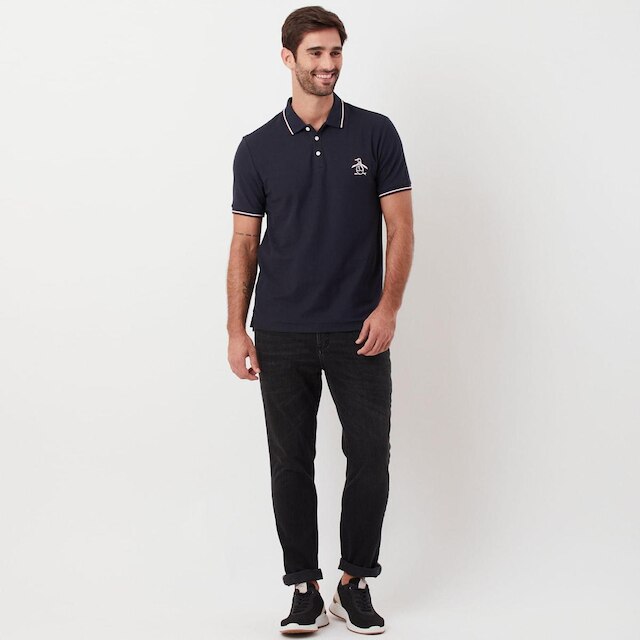Original Penguin Polo Piquet Mega Patch Marinho Original Penguin