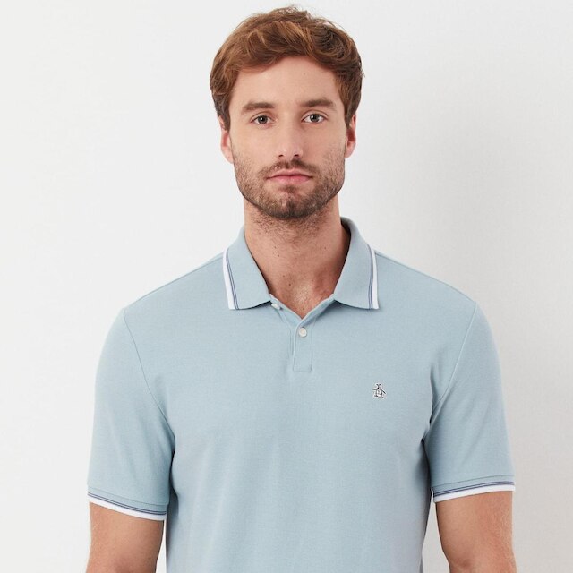 Original Penguin Polo Piquet Patch Azul Original Penguin
