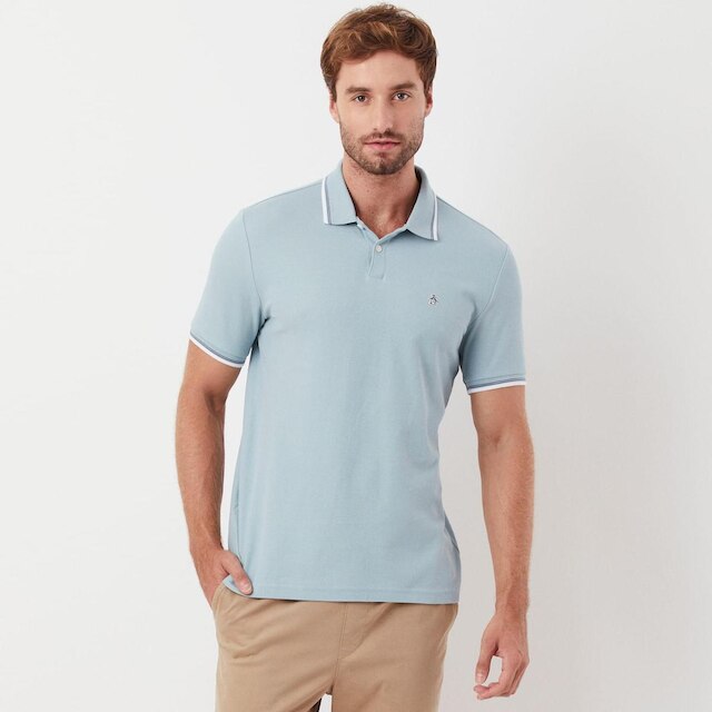 Original Penguin Polo Piquet Patch Azul Original Penguin