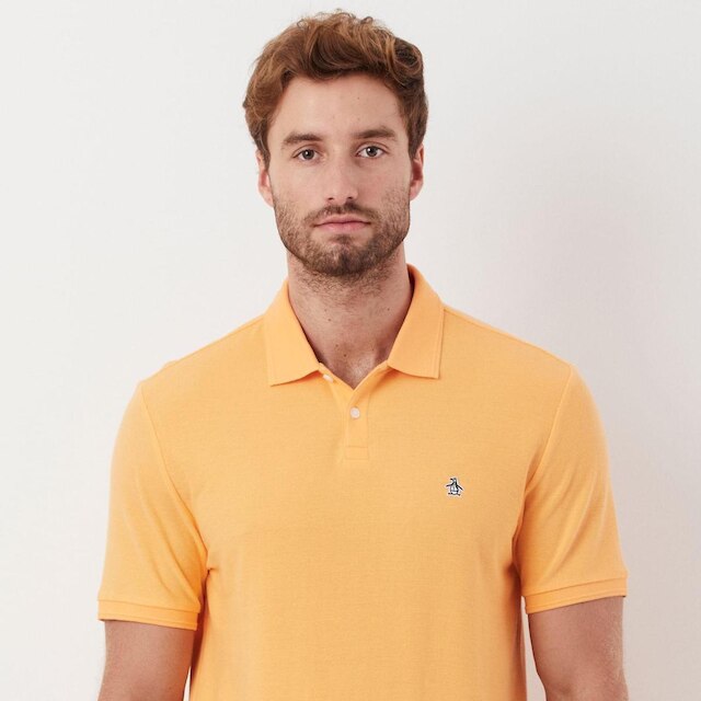 Original Penguin Polo Piquet Patch Laranja Original Penguin