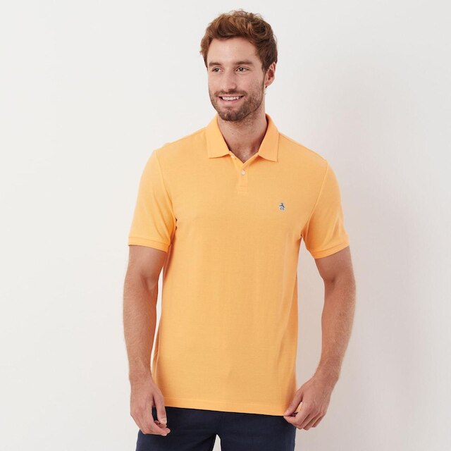 Original Penguin Polo Piquet Patch Laranja Original Penguin