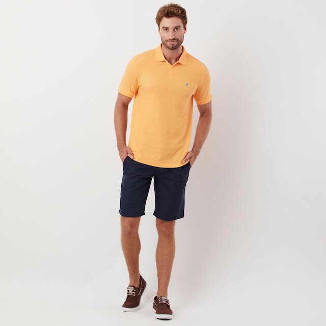Original Penguin Polo Piquet Patch Laranja Original Penguin