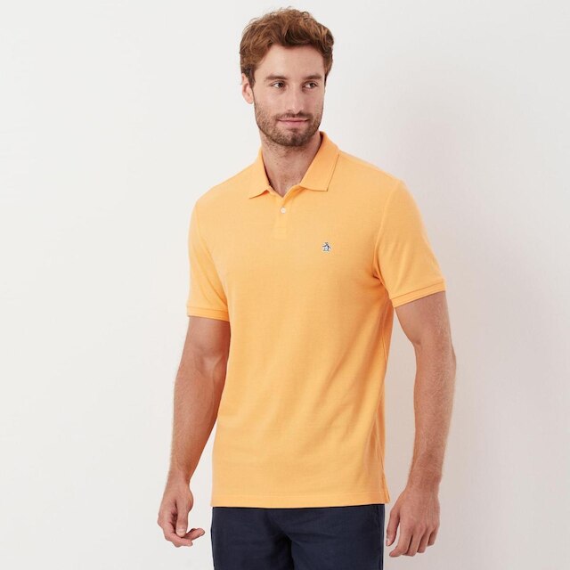 Original Penguin Polo Piquet Patch Laranja Original Penguin