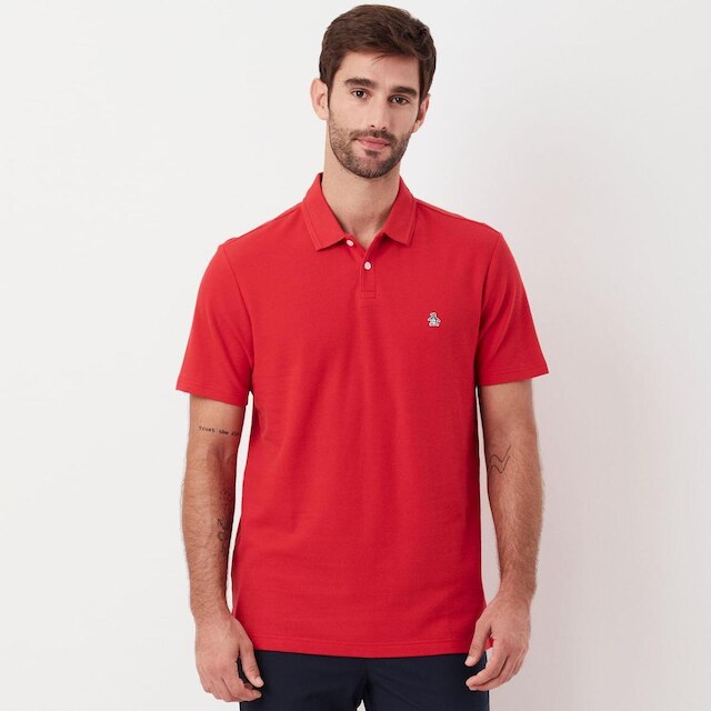 Original Penguin Polo Piquet Patch Laranja Original Penguin