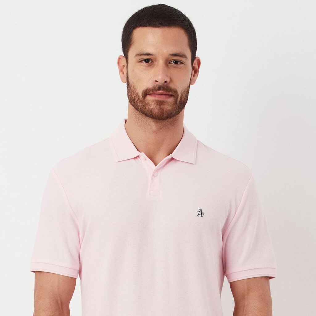 Original Penguin Polo Piquet Patch Rosa Original Penguin