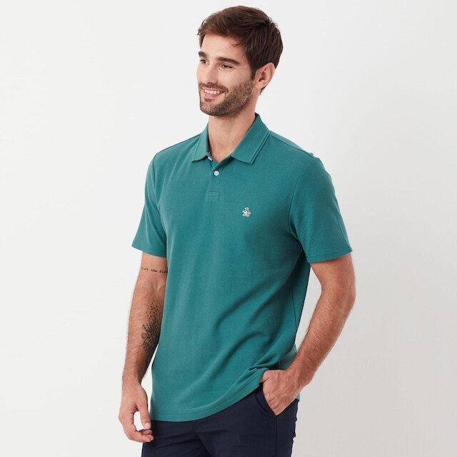 Original Penguin Polo Piquet Patch Verde Original Penguin