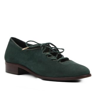 Oxford Couro Shoestock Nobuck Lace Up Feminino