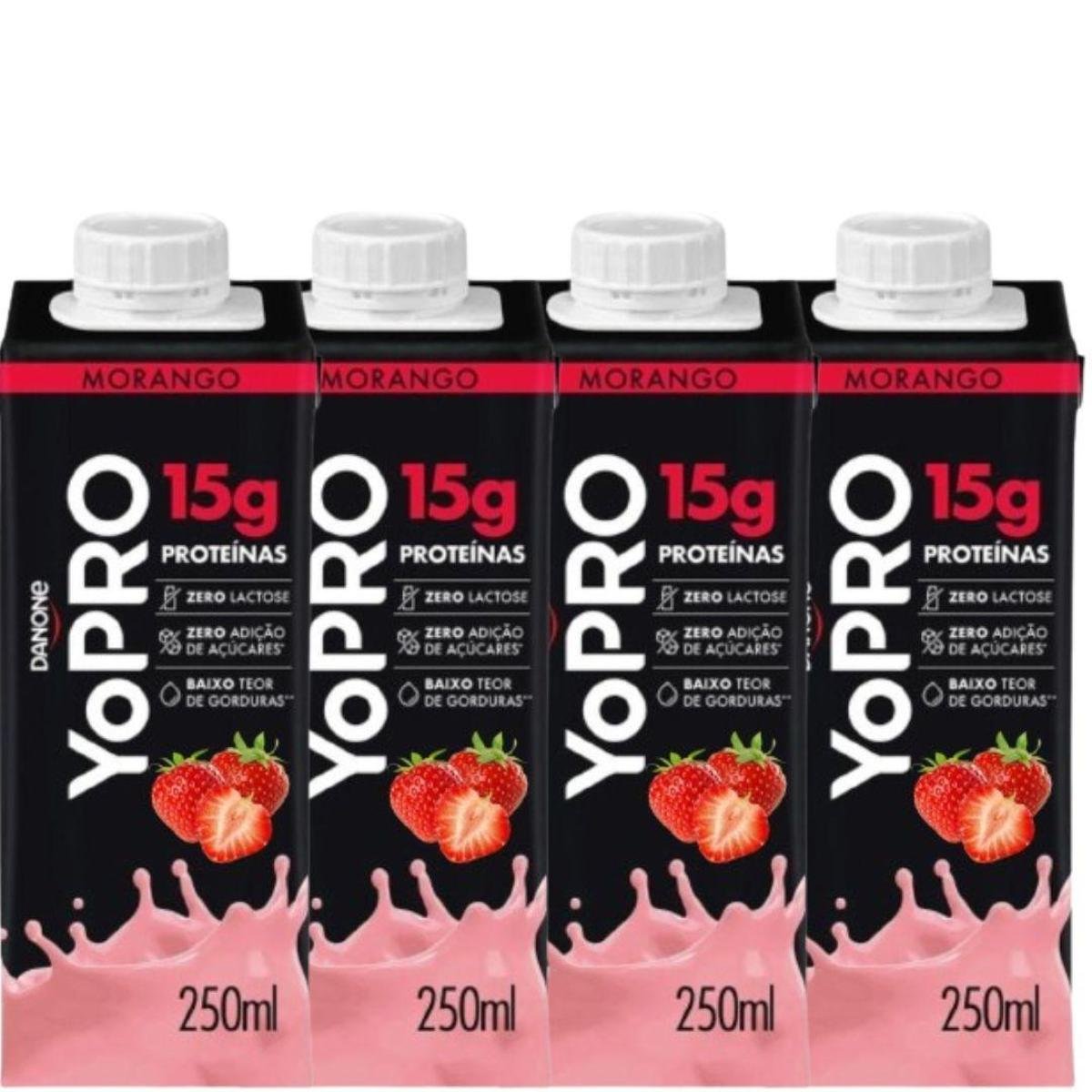 Pack 4 unidades YoPRO bebida láctea UHT 250ml Danone - 15g de proteína ...