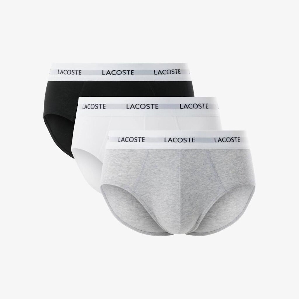 Pacote Com 3 Cuecas Lacoste Briefs De Algodão Stretch