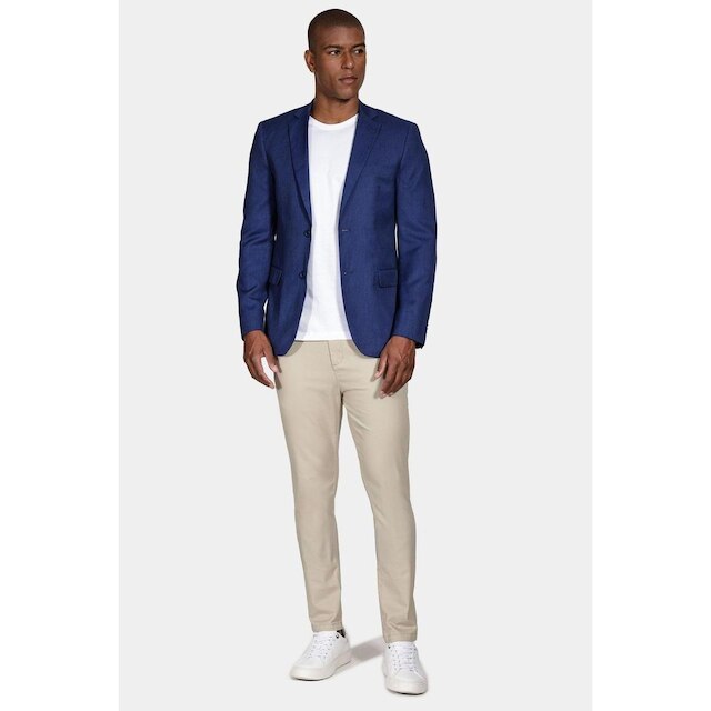 Paleto Texturizado Super Slim Azul