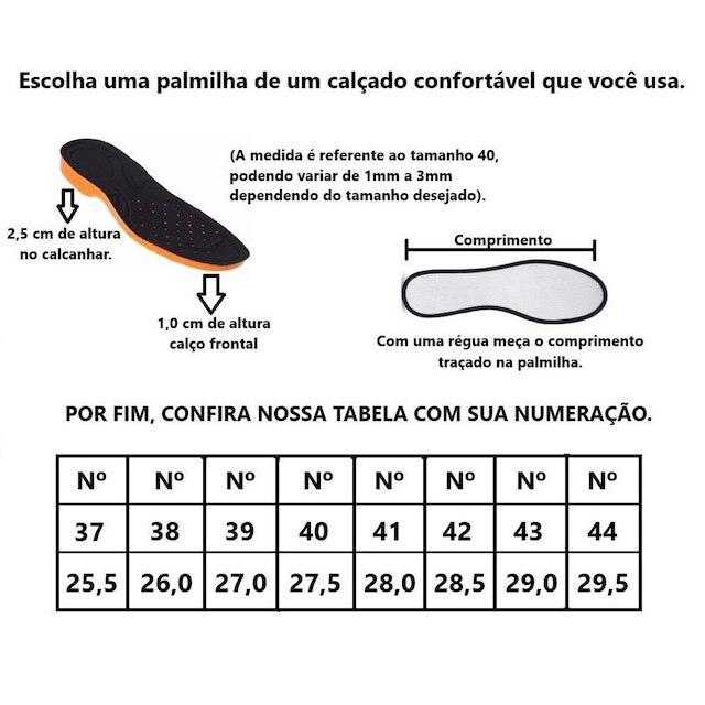 Palmilha Em Gel Ortopedica Anatomica P.u. Confortavel 119