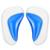 Palmilha Gel Silicone unisex Massageadora Curva Do Pé 3/4 confortavel - Azul