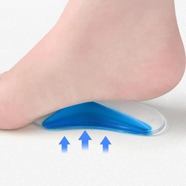 Palmilha Gel Silicone unisex Massageadora Curva Do Pé 3/4 confortavel