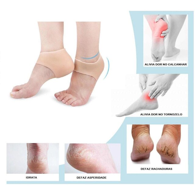 Palmilha Silicone 1 Par Ortopédica dor no calcanhar calcanheira