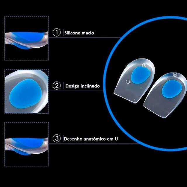 PALMILHA SILICONE GEL ORTOPÉDICA CALCANHAR CALCANHEIRA