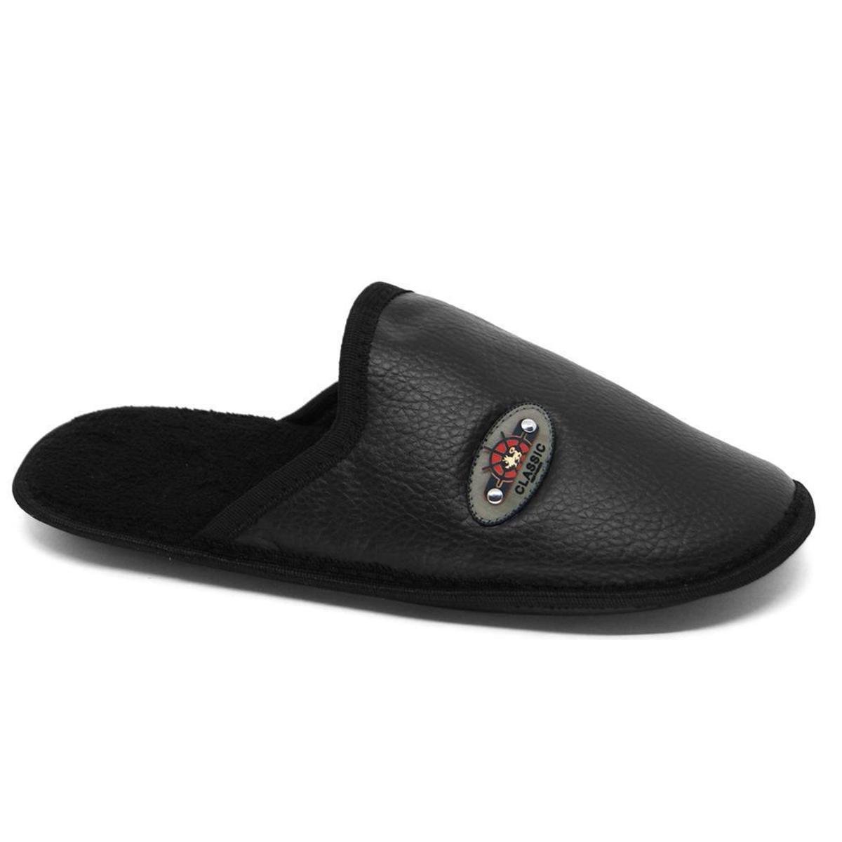 Pantufa Masculina Adulto Europa Slip - Preto Menor preço em Pantufa Masculina Adulto Europa Slip - Preto