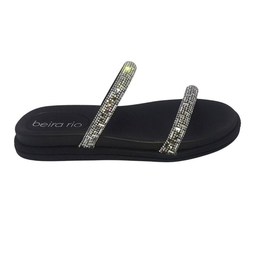 Papete Beira Rio Cristal/Preto Tiras Com Strech - 40916