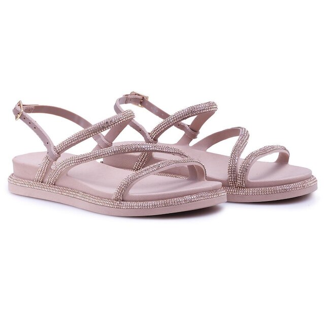 Papete Feminina Com Brilho Strass Casual Confortavel Bk200