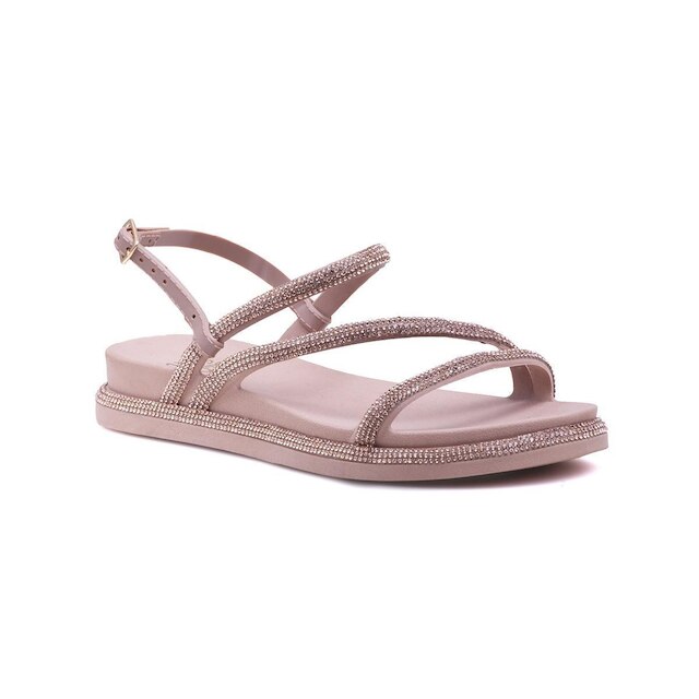 Papete Feminina Com Brilho Strass Casual Confortavel Bk200