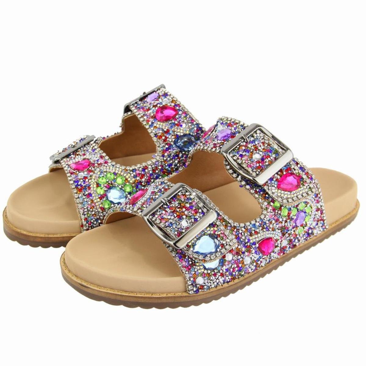 Papete Feminina Strass Brilho Pedraria - Prata | Zattini