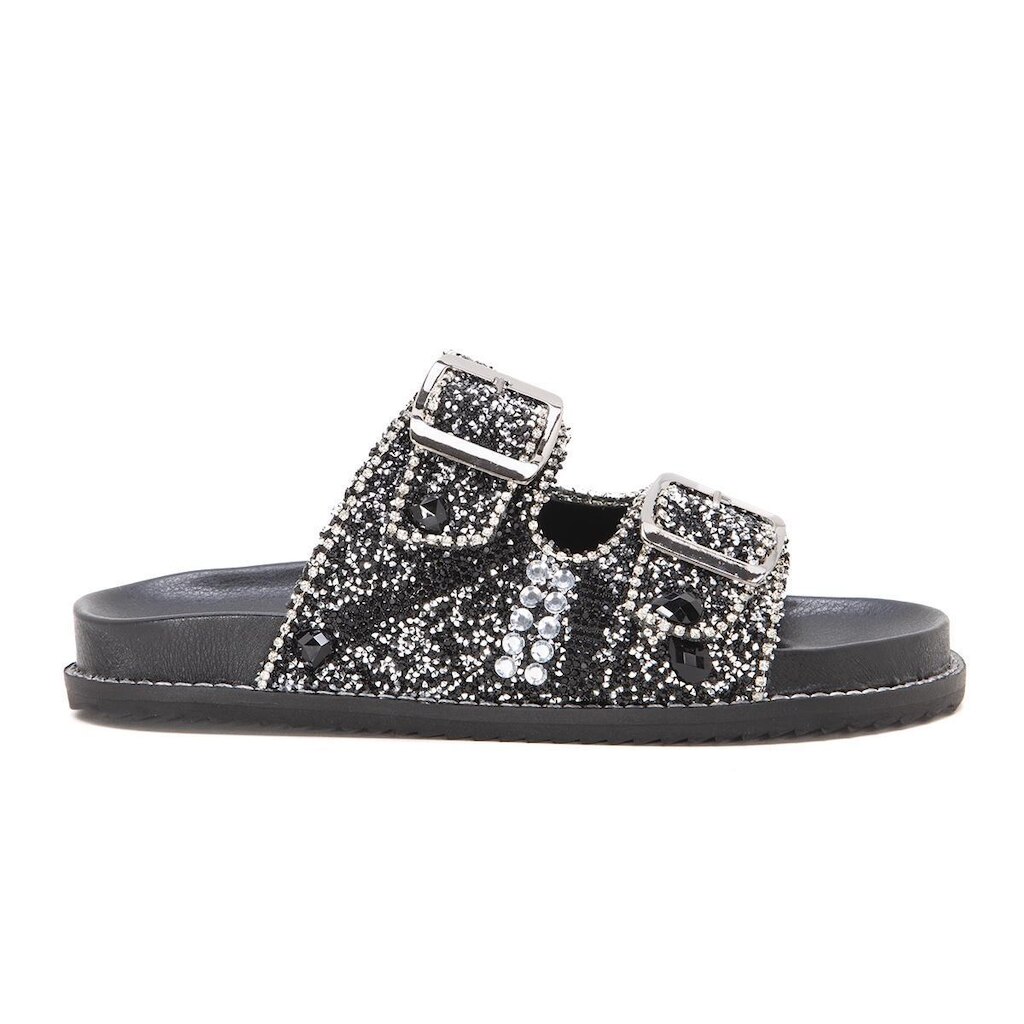 Papete Feminina Strass Com Fivelas Super Confortavel Bk9000