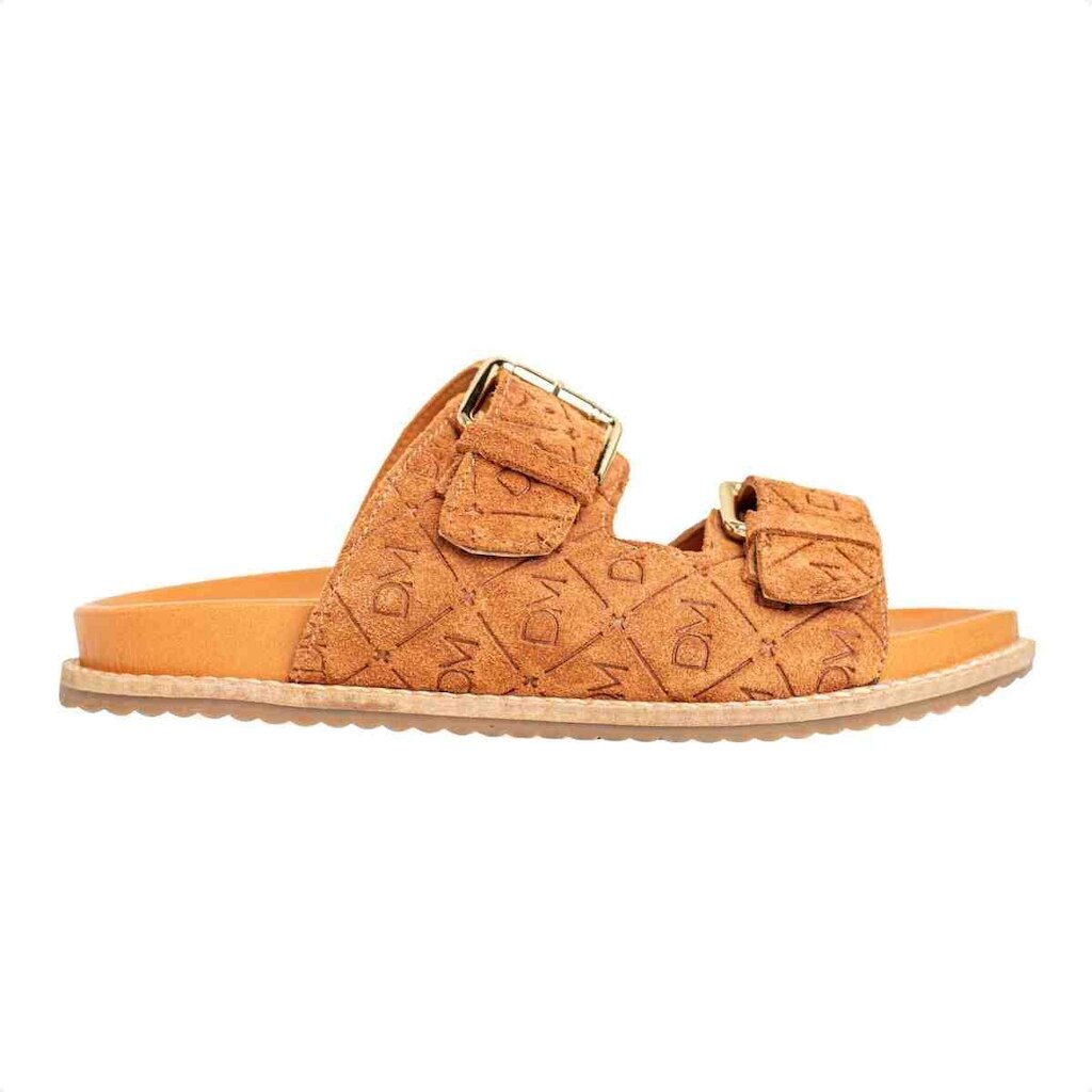 PAPETE FLAT FEMININA MONOGRAMAS LE DM CAMURÇA CARAMELO