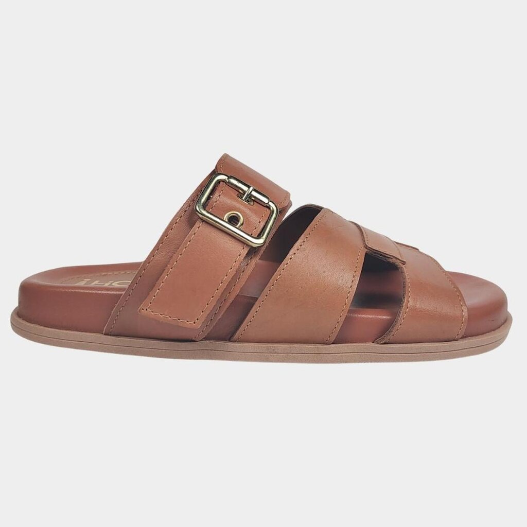 Papete H Couro Tiras Aguila Chinelo Sandália