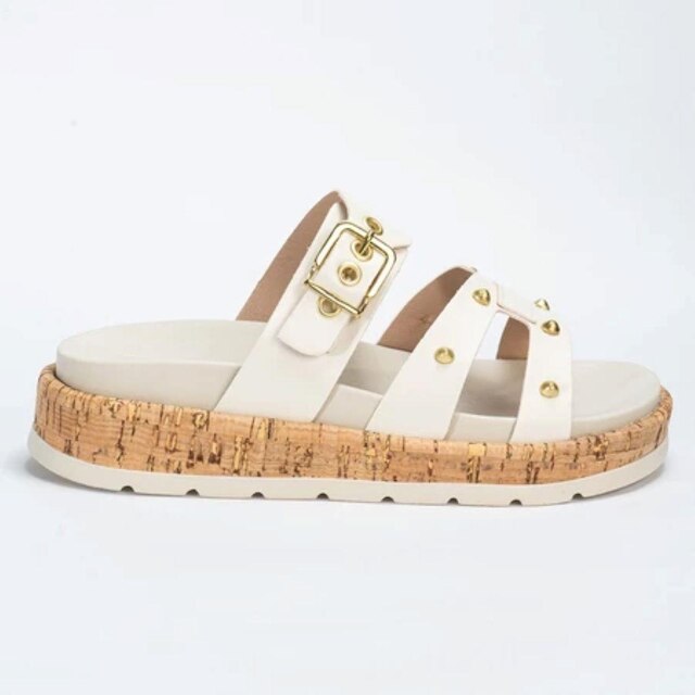Papete Sandália Feminina Flatform Tendência Moda Blogueira Confortável e Estilosa