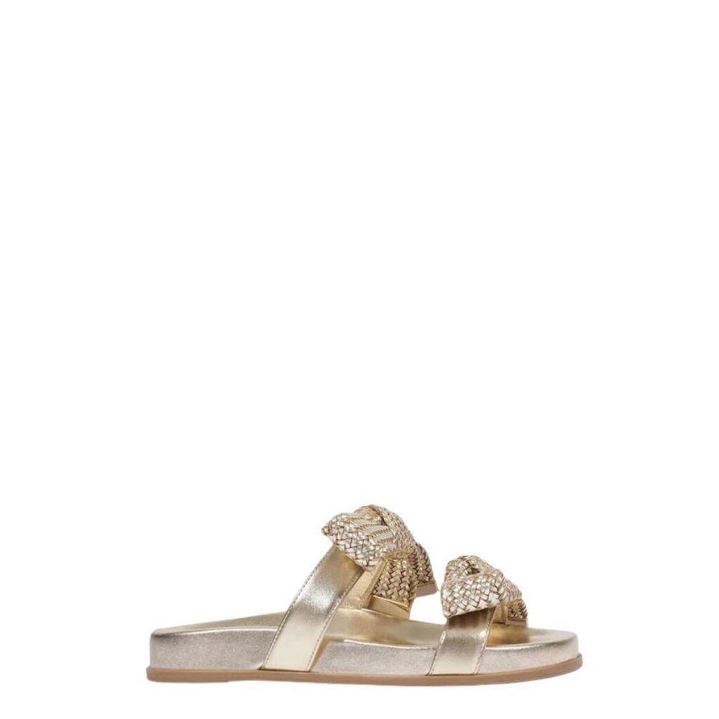 Papete Schutz Flatform Bico Redondo Dourado