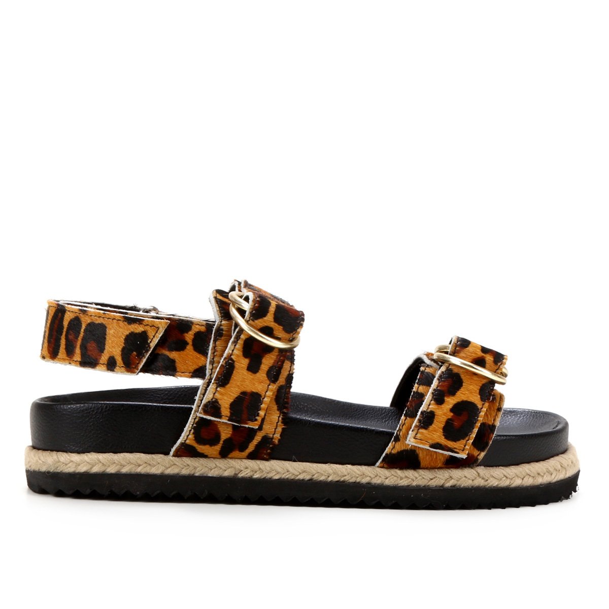 Papete Shoestock Couro Tira Dupla Onça Feminina - Onça Menor preço em Papete Shoestock Couro Tira Dupla Onça Feminina - Onça