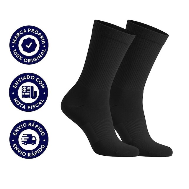 Par de Meias Classic Cano Médio Masculina Feminina Unissex Sortida