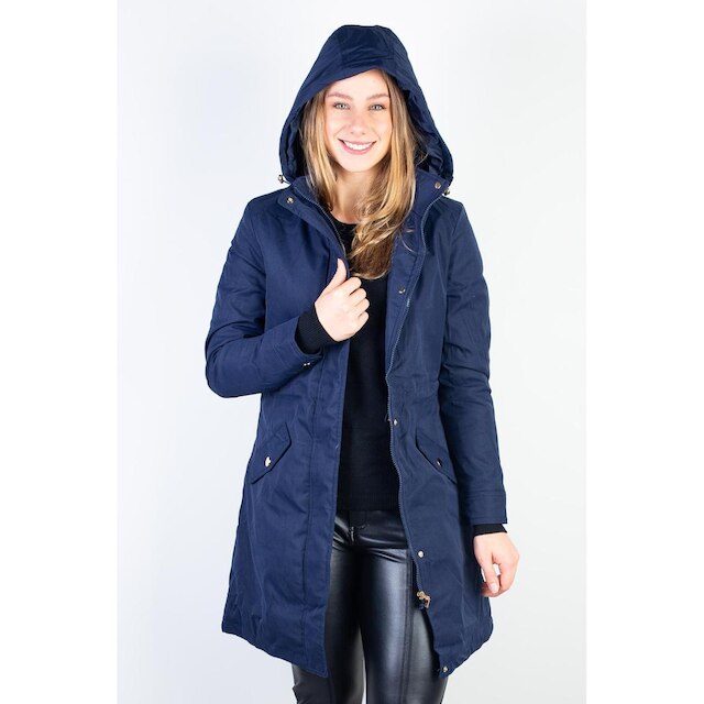 Parka feminina impermeável com capuz removível 84176