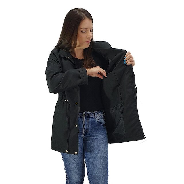 Parka Jaqueta Butu Biru Extra Grande Plus Size Feminino