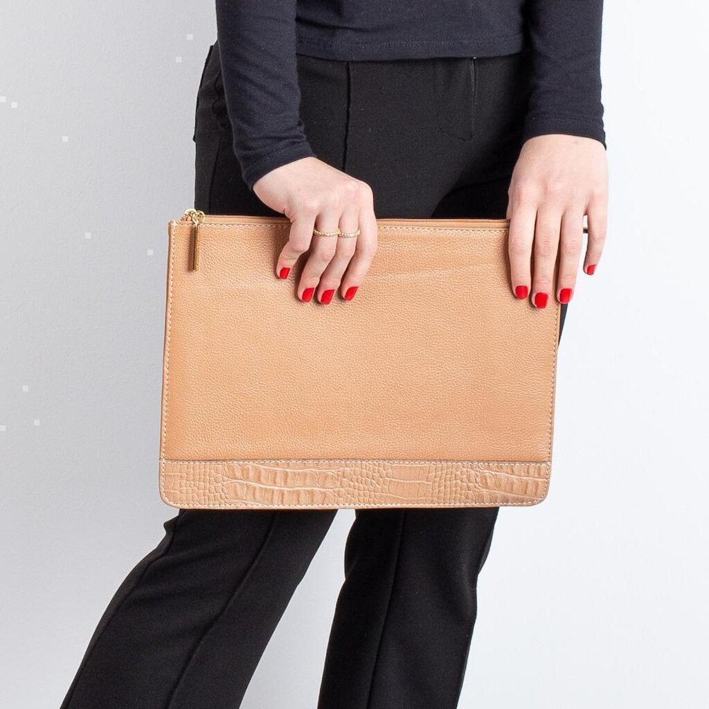 Pasta envelope de couro feminina para Macbook 13 Eduarda