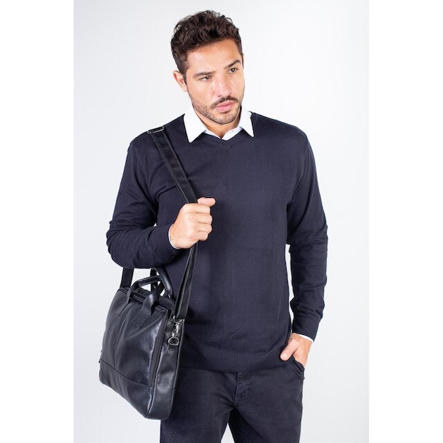 Pasta masculina de couro italiano Brad