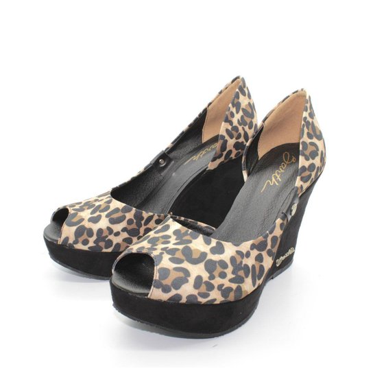 Peep Toe Barth Shoes - Preto+Marrom