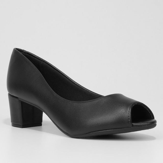 Peep Toe Beira Rio Salto Bloco Baixo