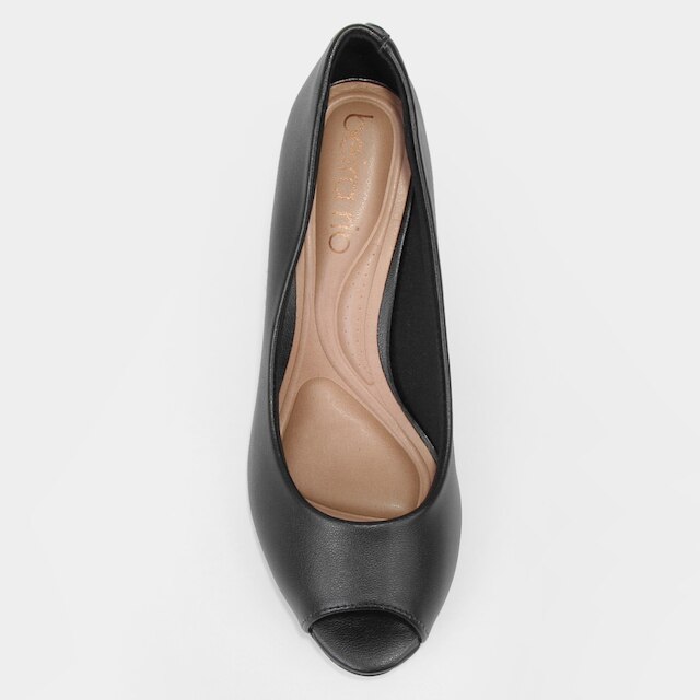 Peep Toe Beira Rio Salto Bloco Baixo