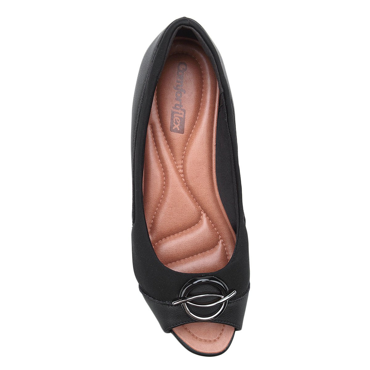 sapato peep toe comfortflex