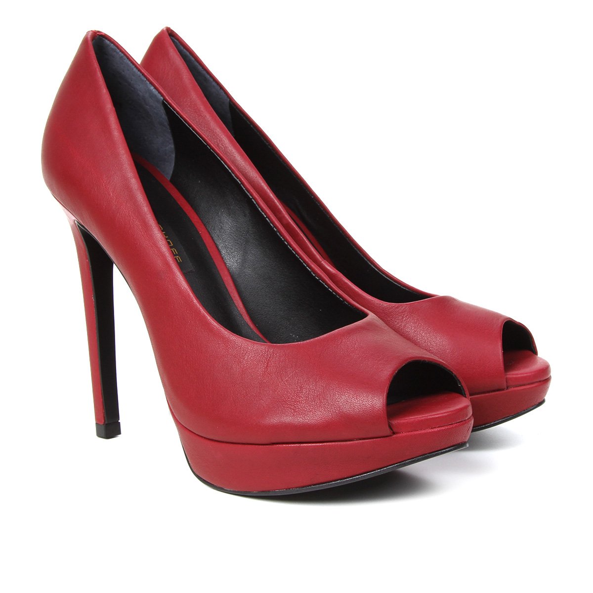 Peep Toe Couro Jorge Bischoff Meia Pata - Vermelho | Zattini