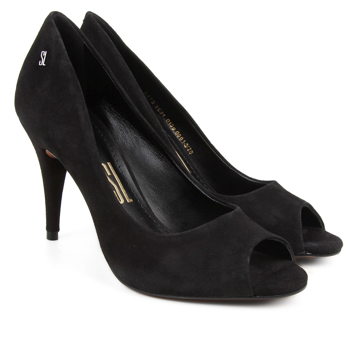 Peep Toe Couro Santa Lolla Salto Fino Alto - Preto Menor preço em Peep Toe Couro Santa Lolla Salto Fino Alto - Preto